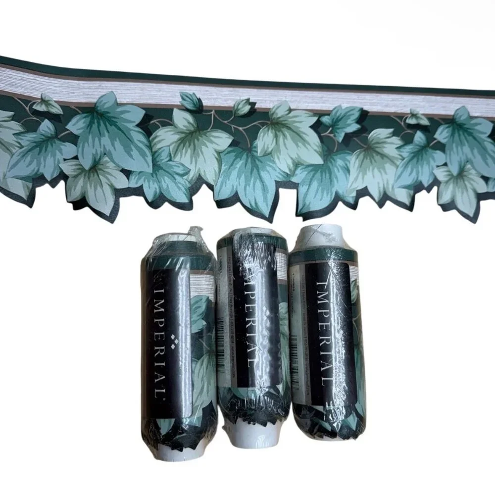 Vintage Wallpaper Border Vines Leaf Greenery Cottage Core Imperial 3 Rolls NEW